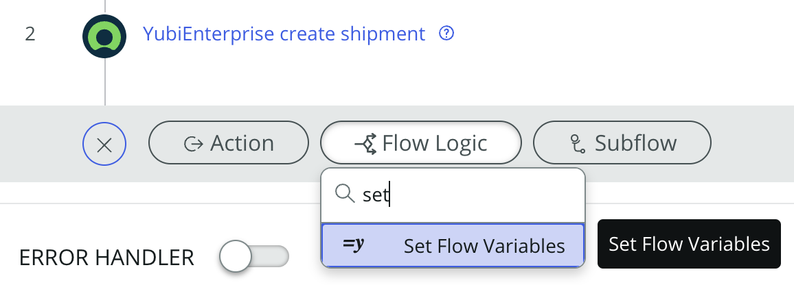 Set flow variables