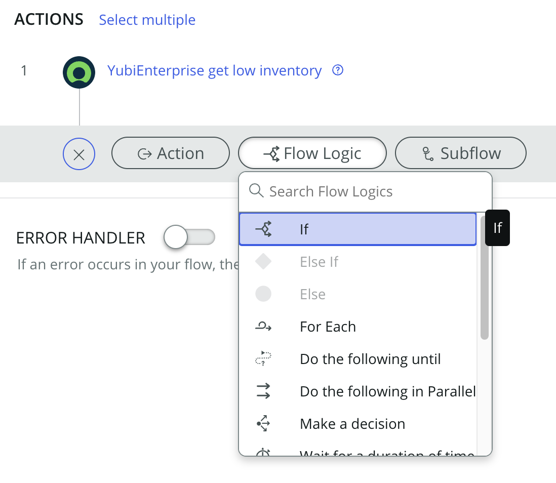 Set flow variables final