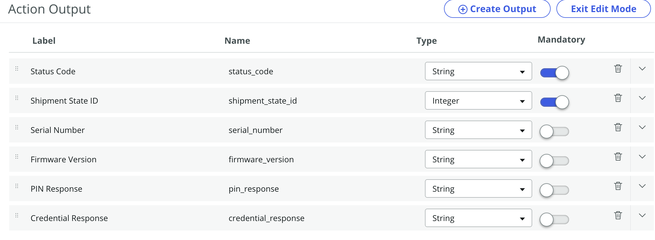 Inputs menu