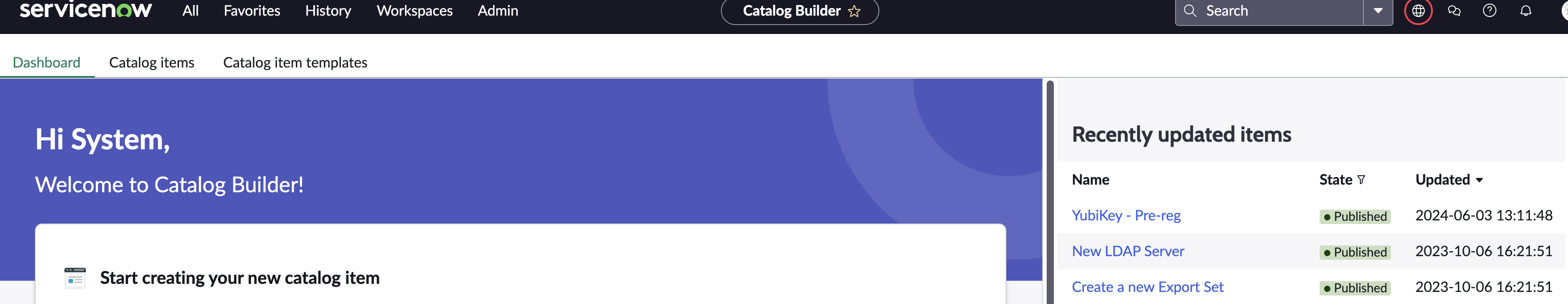 update catalog builder item